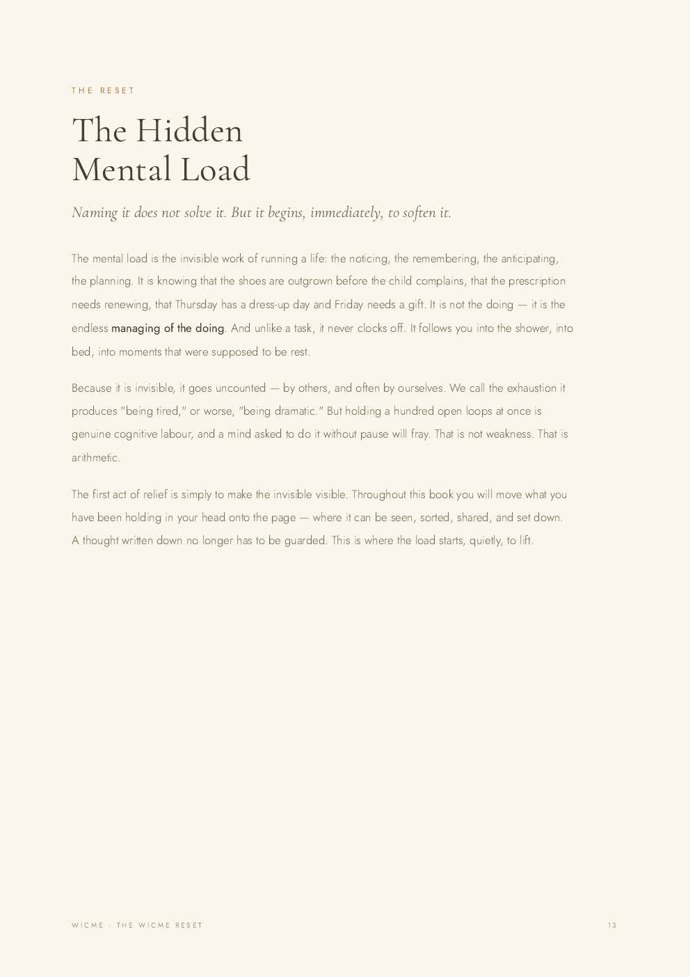 Morning Ritual — real spread from The WICME Reset