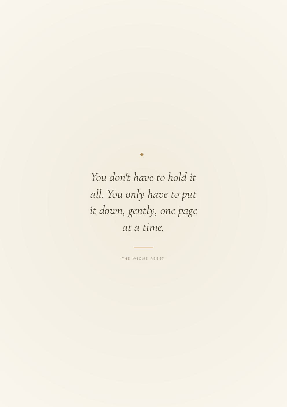 Sunday Reset Ritual — page from The WICME Reset