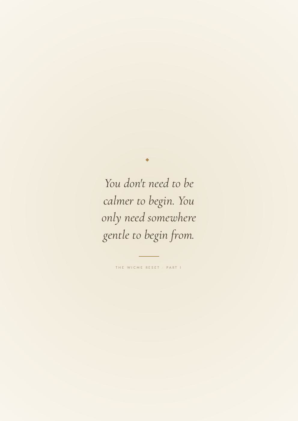 A Quiet Reminder — page from The WICME Reset
