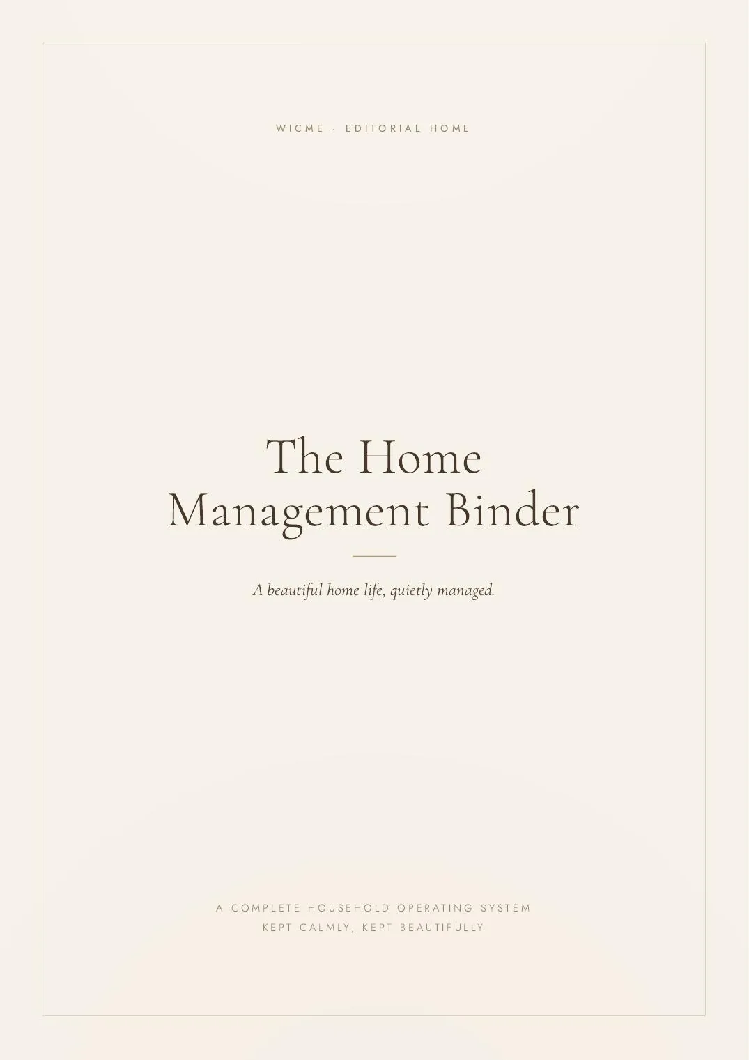 The Home Management Binder — The opening