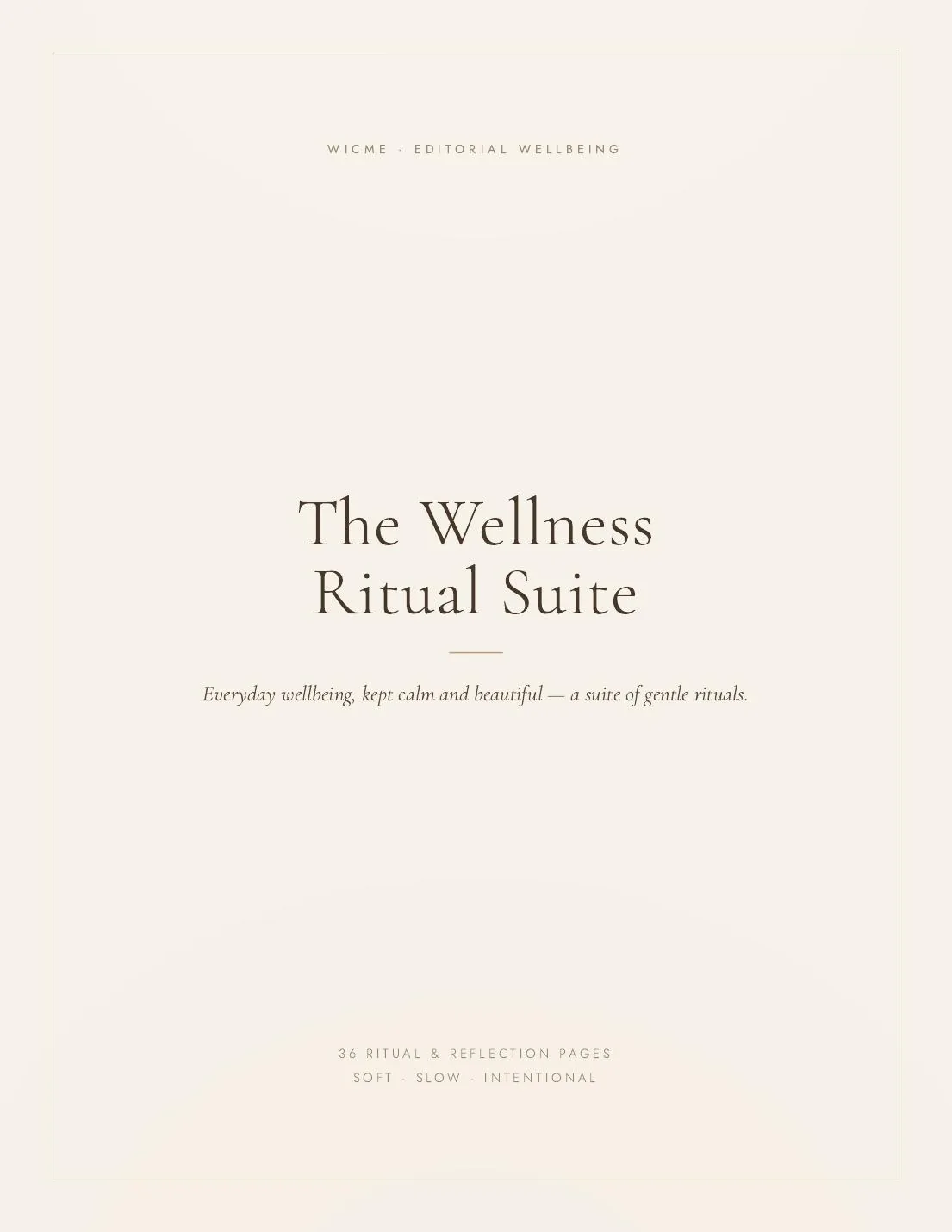 The Wellness Ritual Suite — The opening