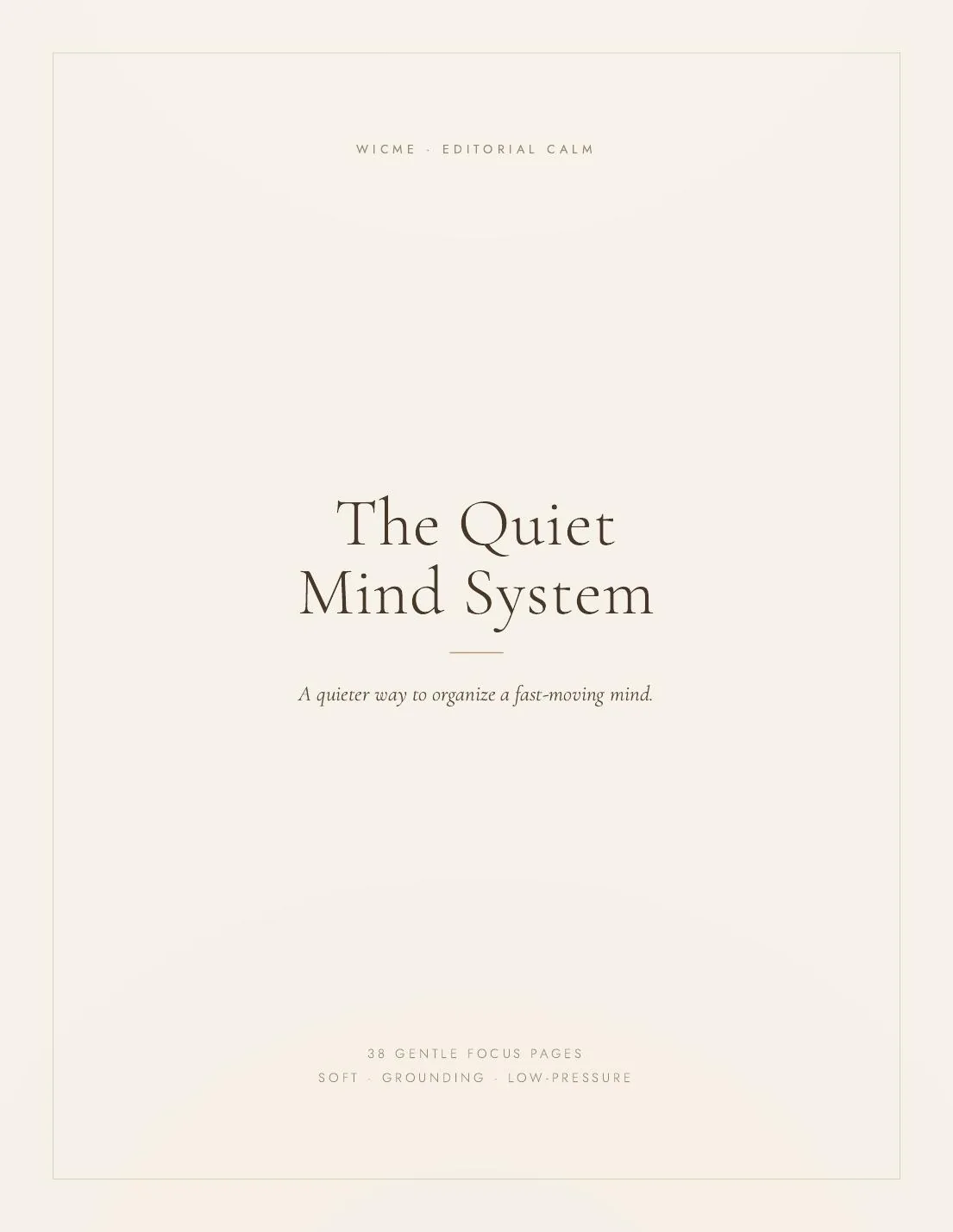 The Quiet Mind System (ADHD-Friendly) — The opening