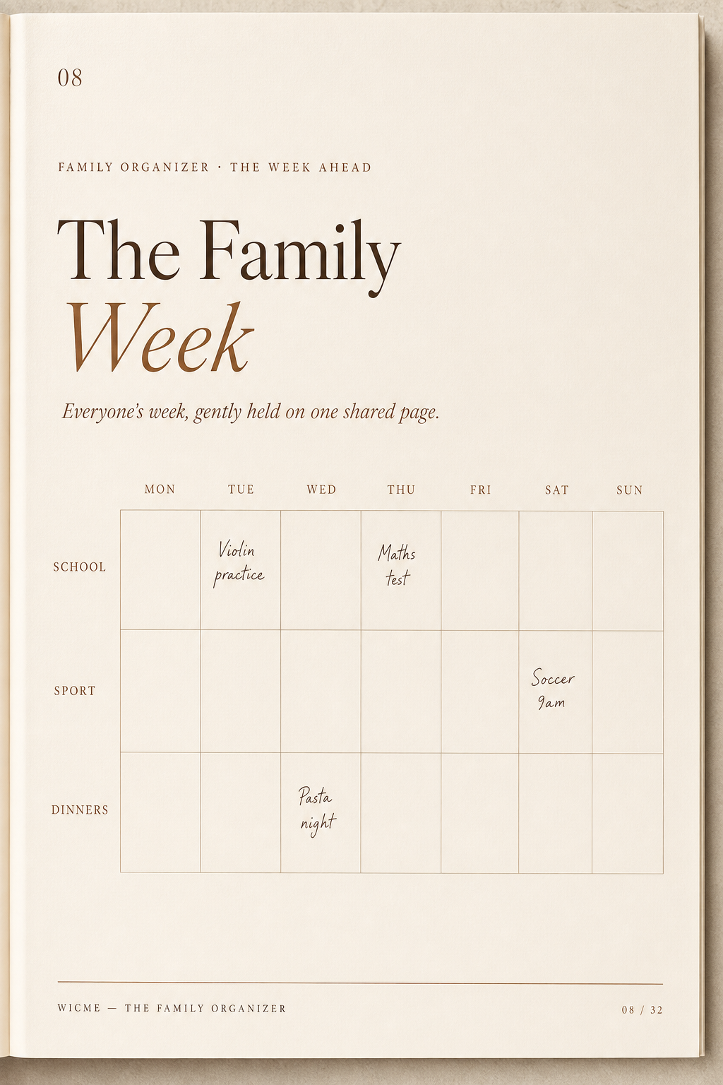The Family Organizer — The family week