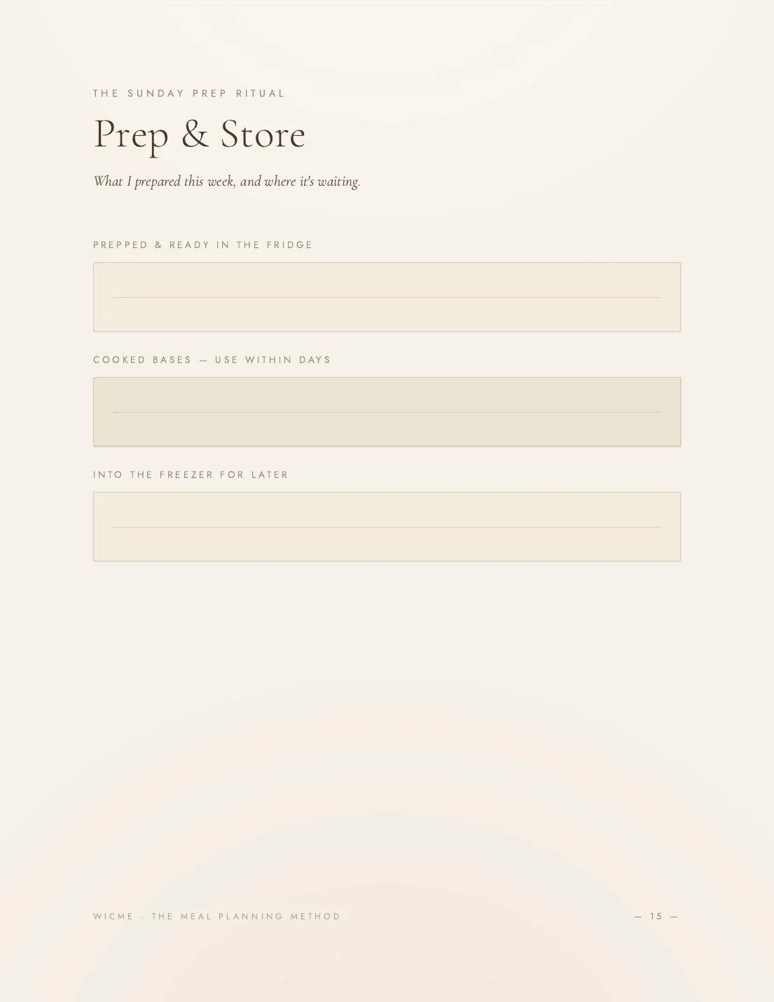 The Meal Planning Method — Prep & store