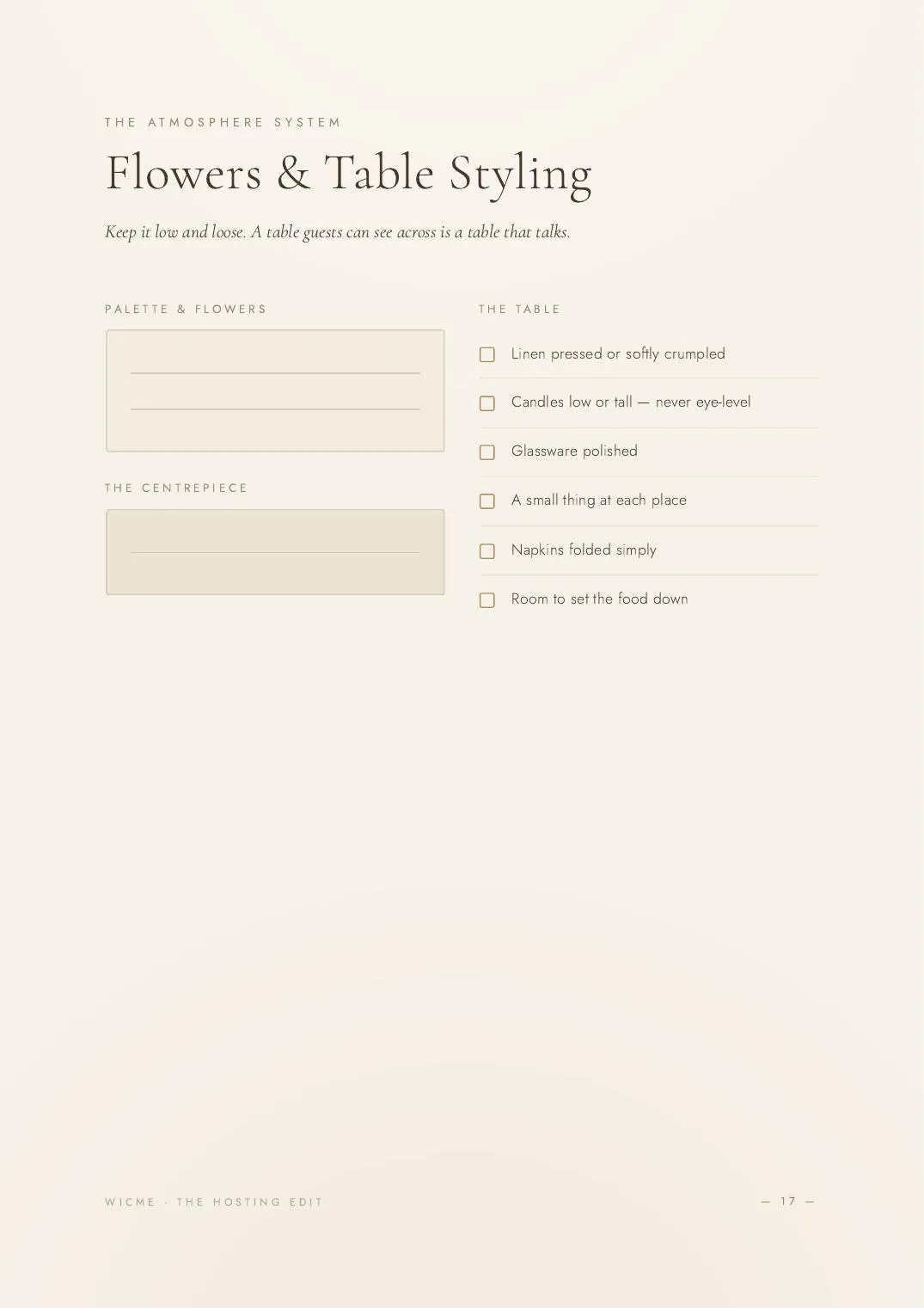 The Hosting Edit — Menu planning
