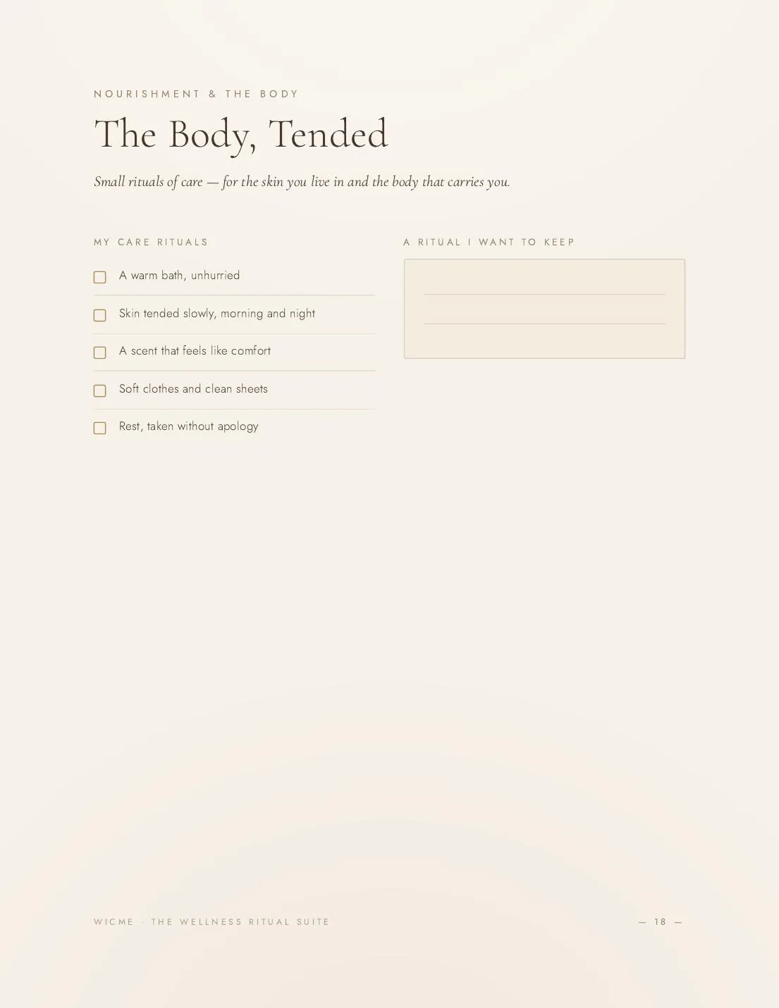 The Wellness Ritual Suite — Sleep + morning ritual