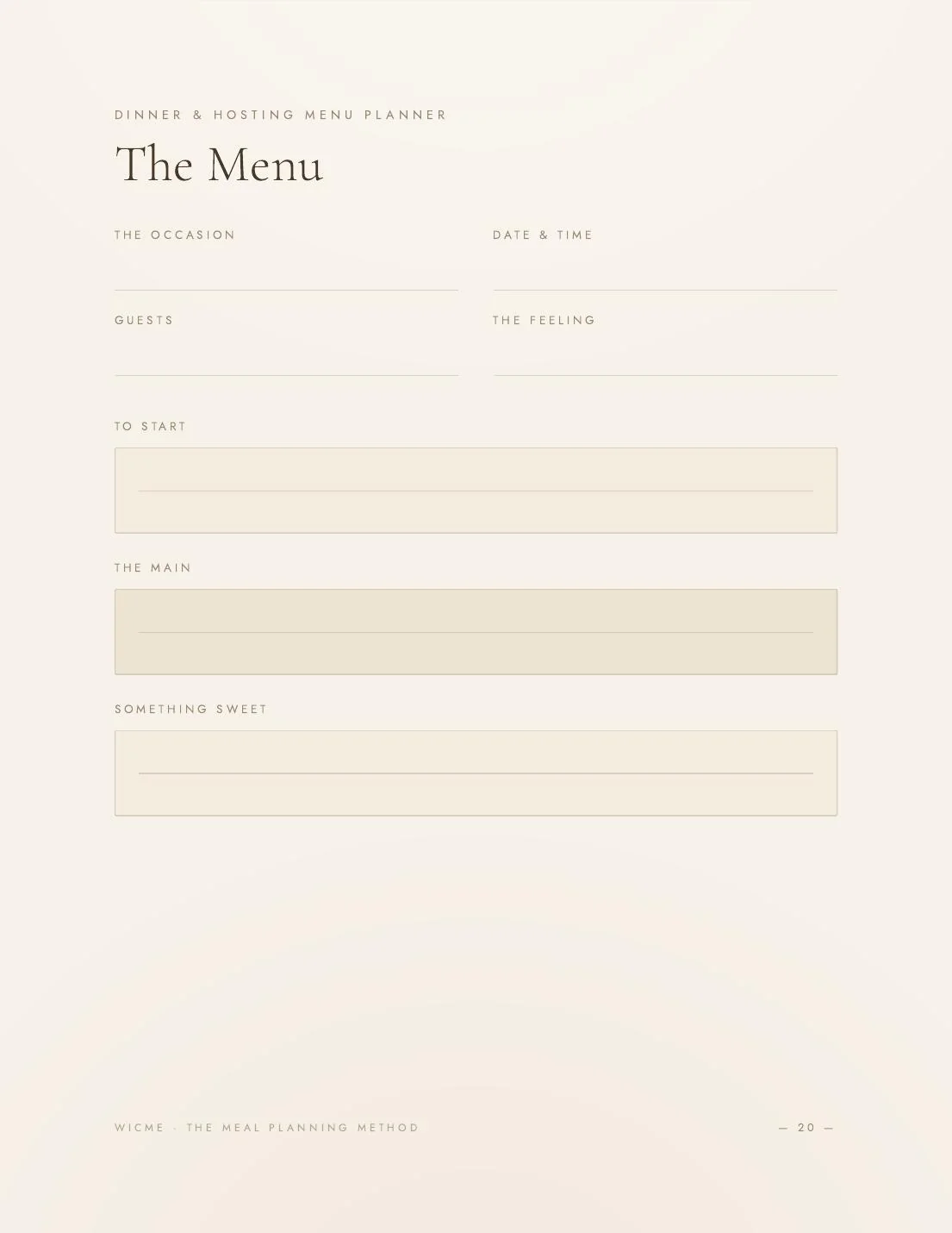 The Meal Planning Method — The hosting menu