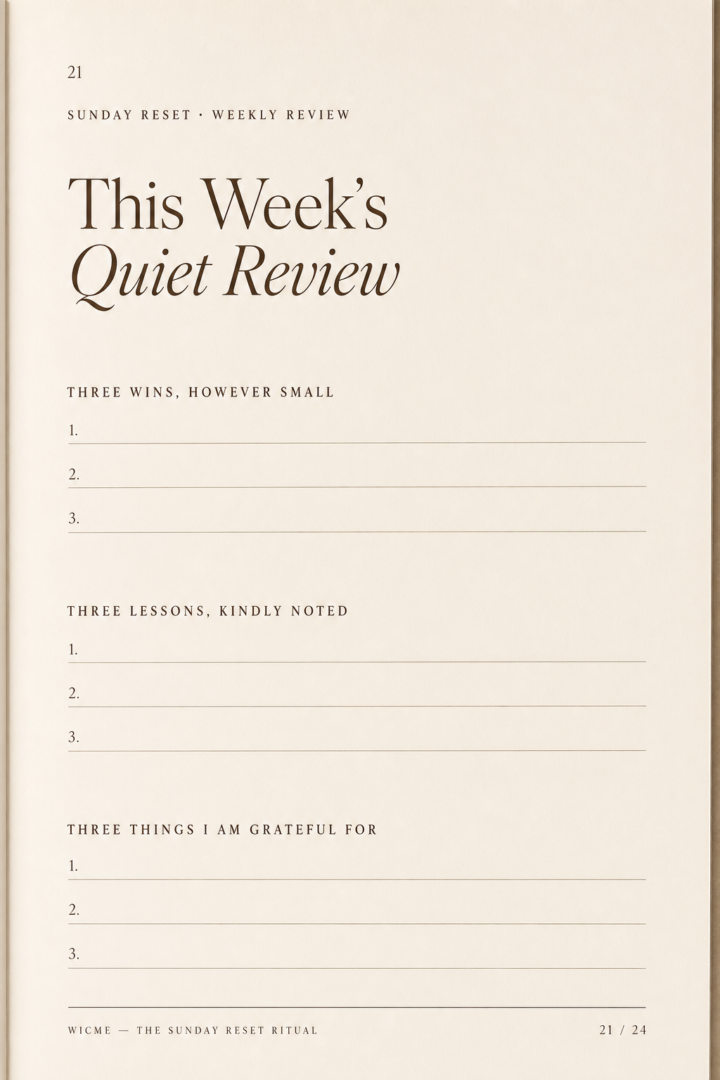 The Sunday Reset Ritual — This week's quiet review