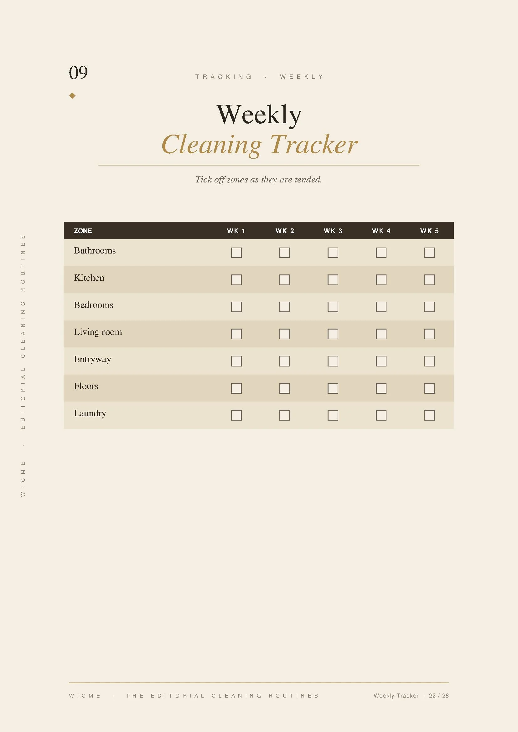 The Editorial Cleaning Routines — Weekly cleaning tracker