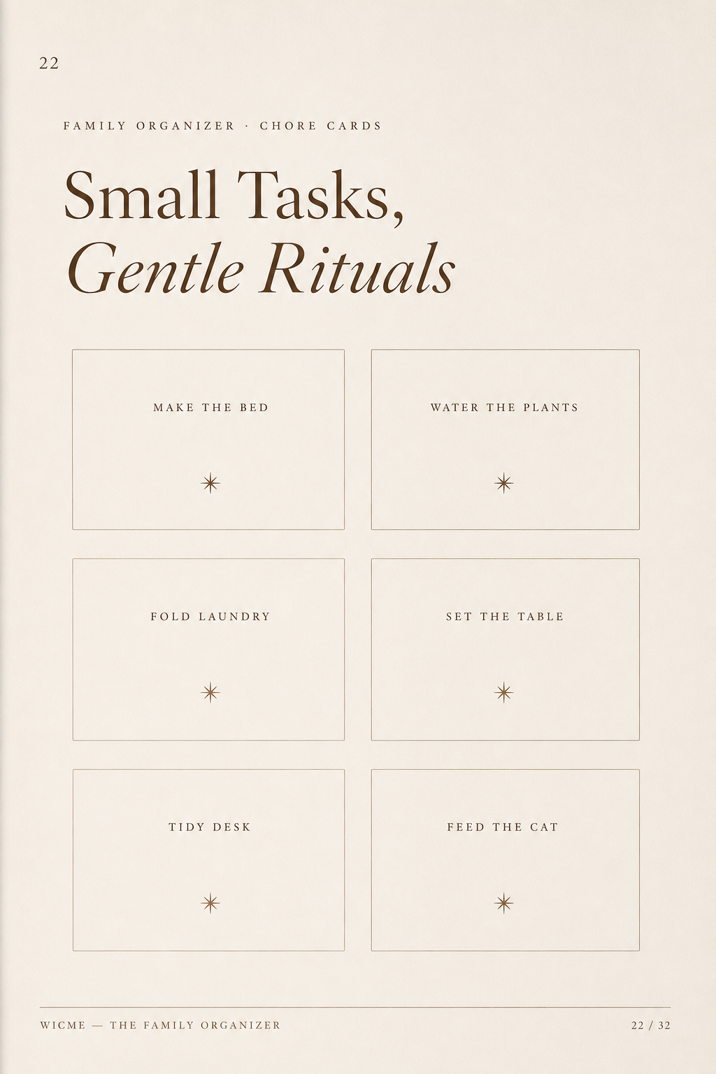 The Family Organizer — Chore + reward cards