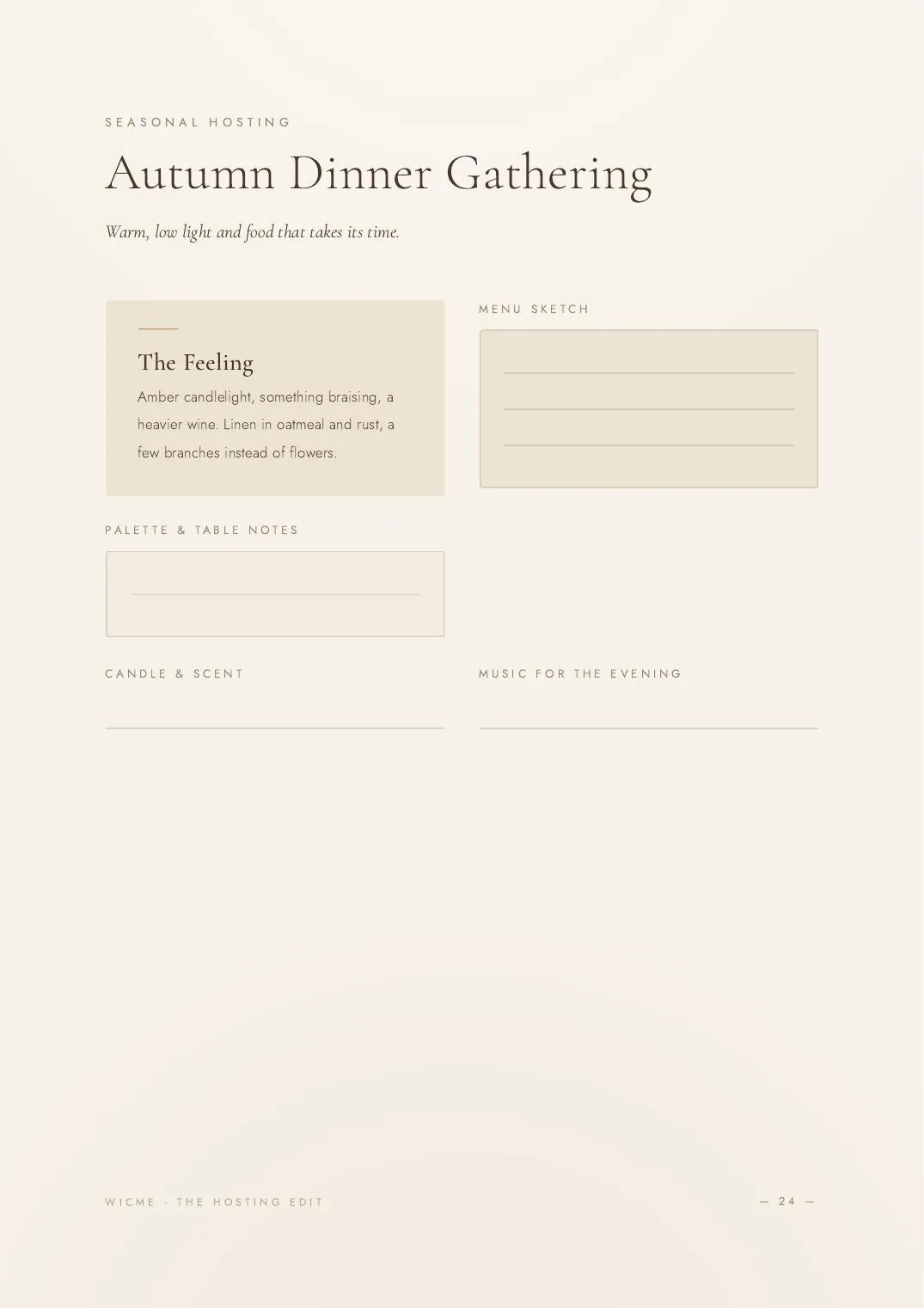 The Hosting Edit — Place cards + table plan