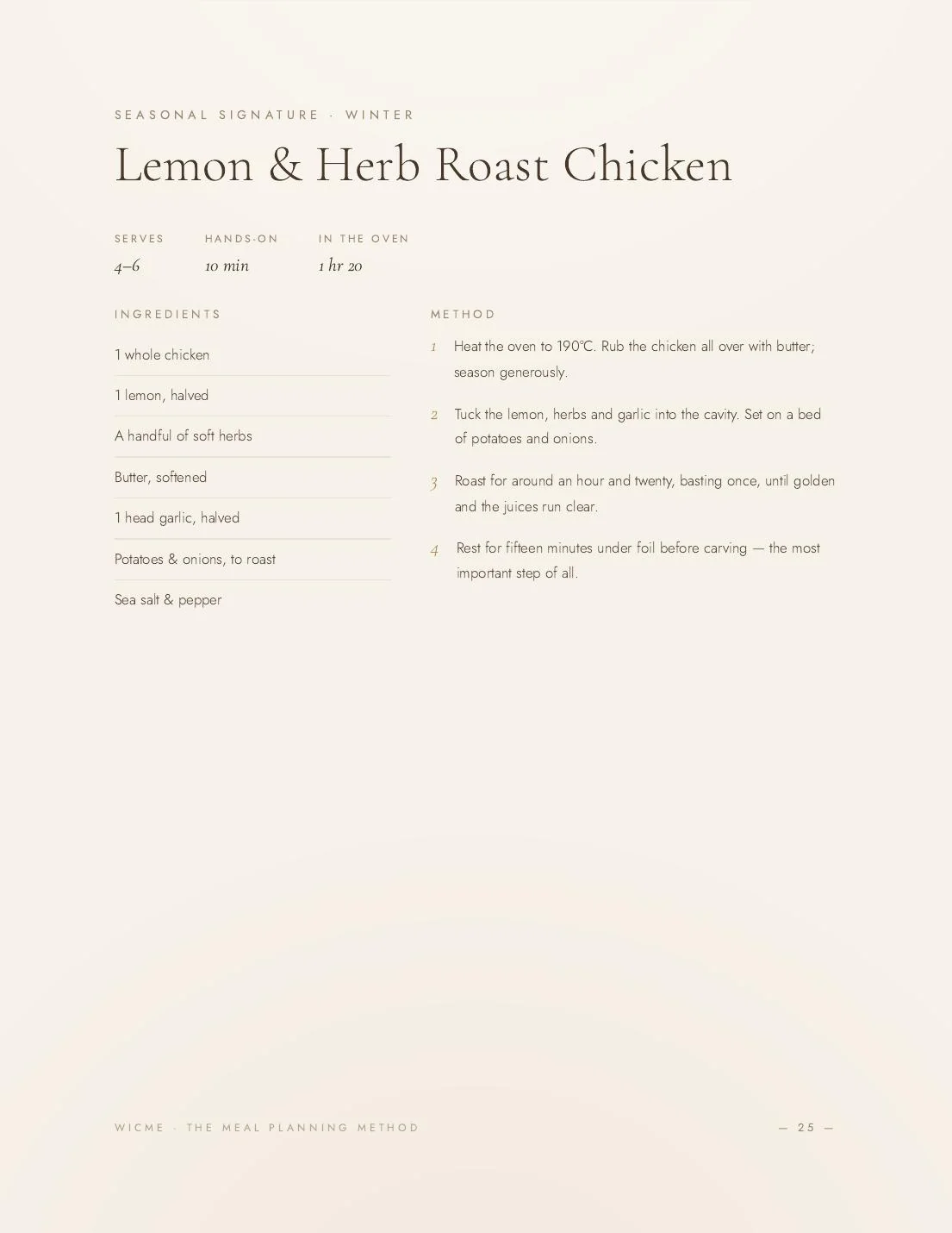 The Meal Planning Method — Seasonal signature