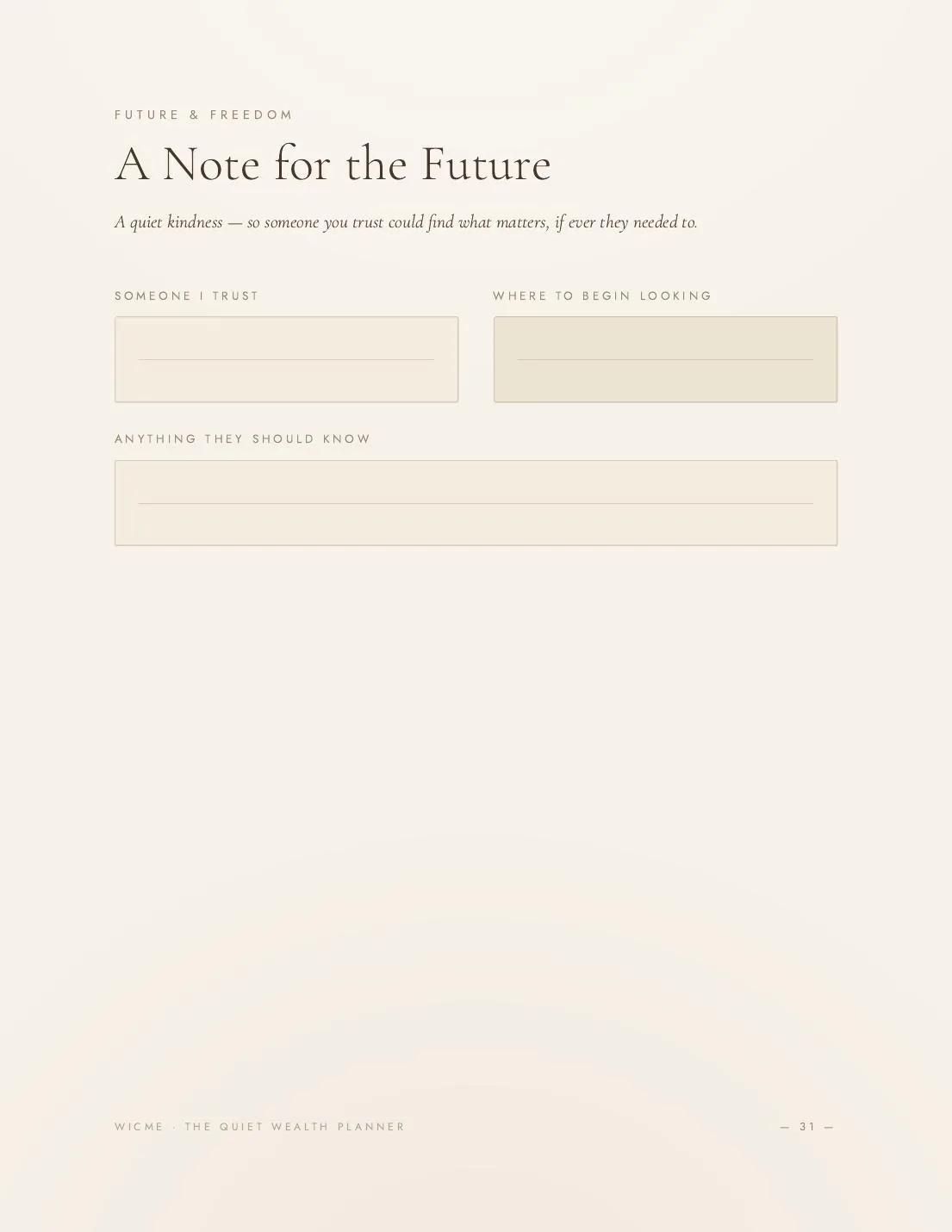 The Quiet Wealth Planner — Net worth tracker