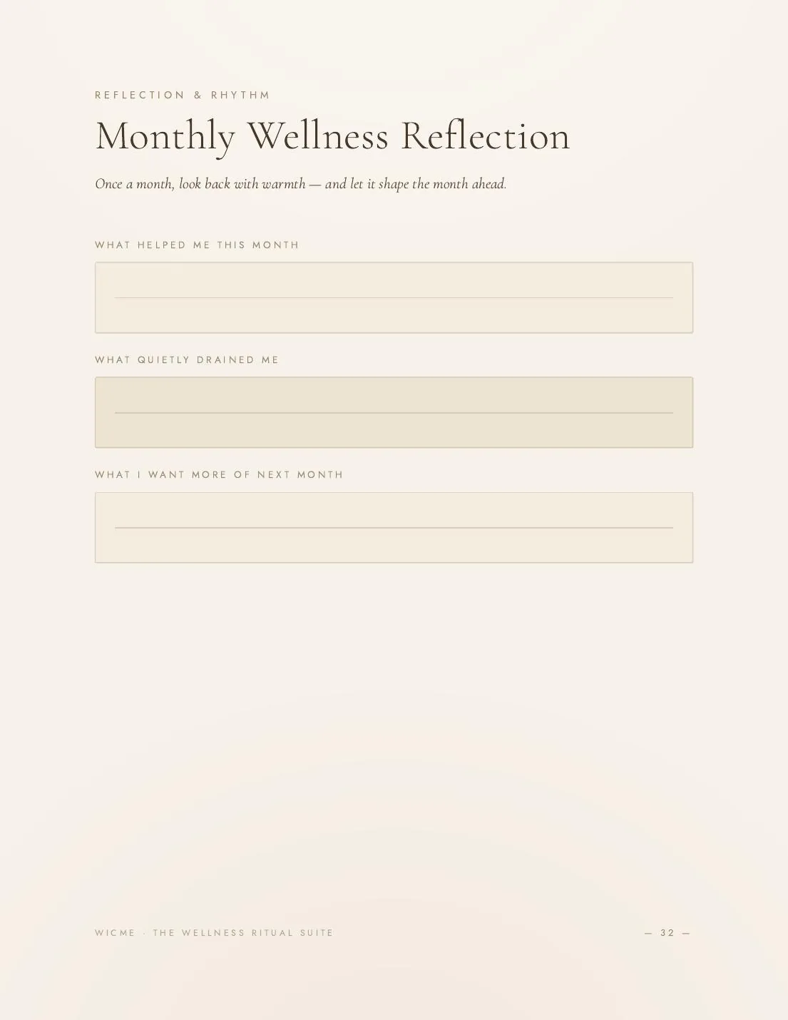The Wellness Ritual Suite — Soft fitness cards