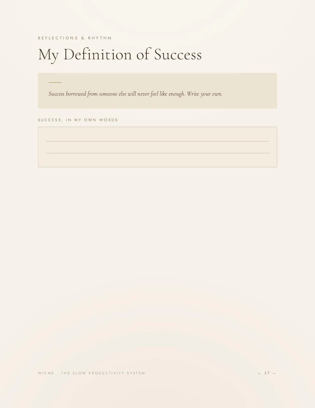 The Slow Productivity System — Quarterly review ritual