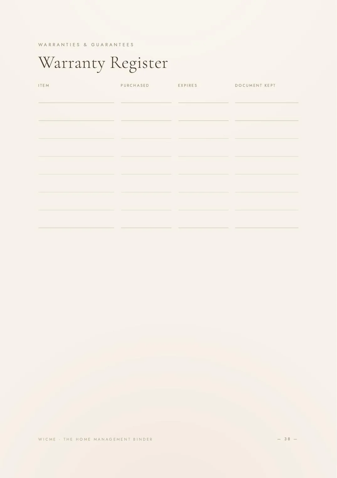 The Home Management Binder — Subscriptions + bills