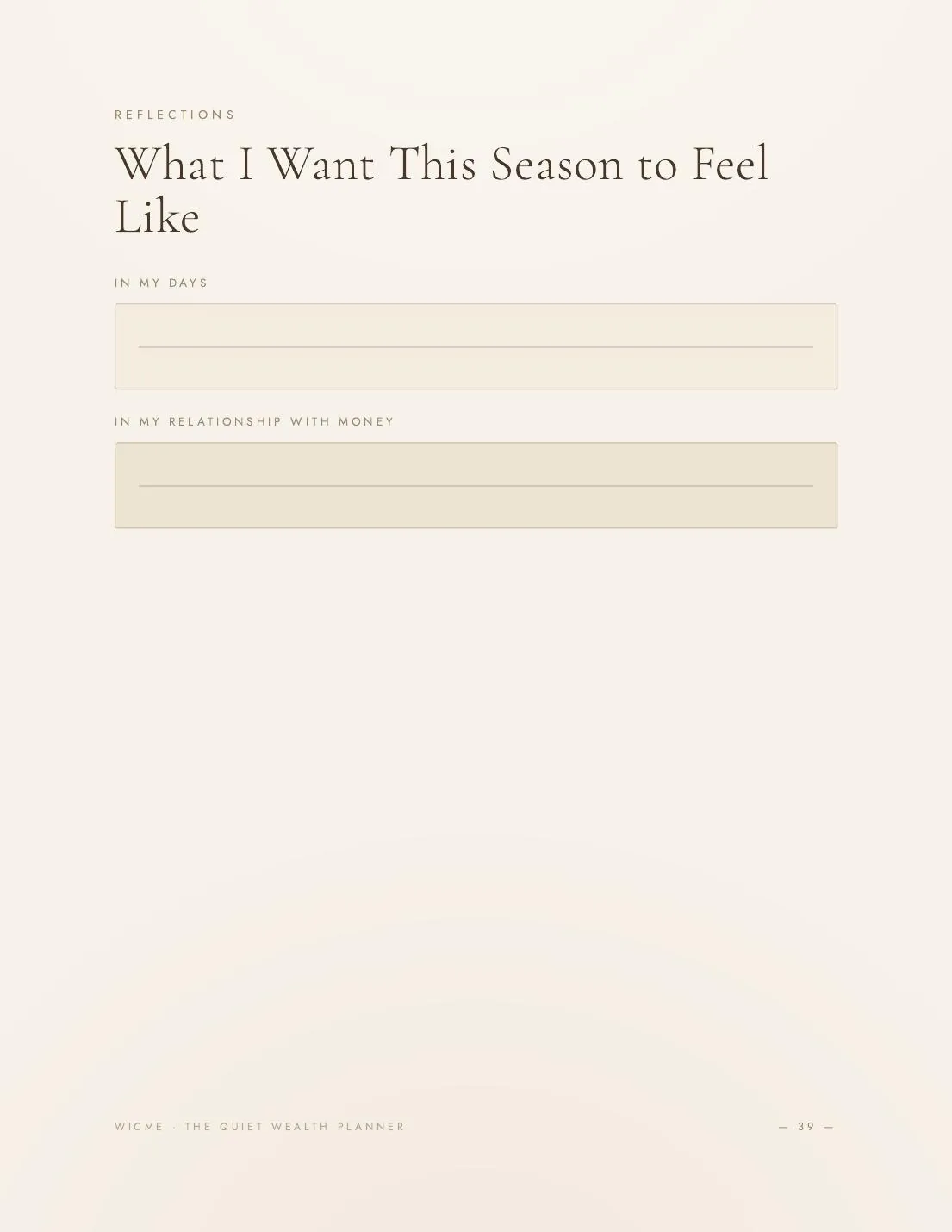 The Quiet Wealth Planner — Quiet wealth journal