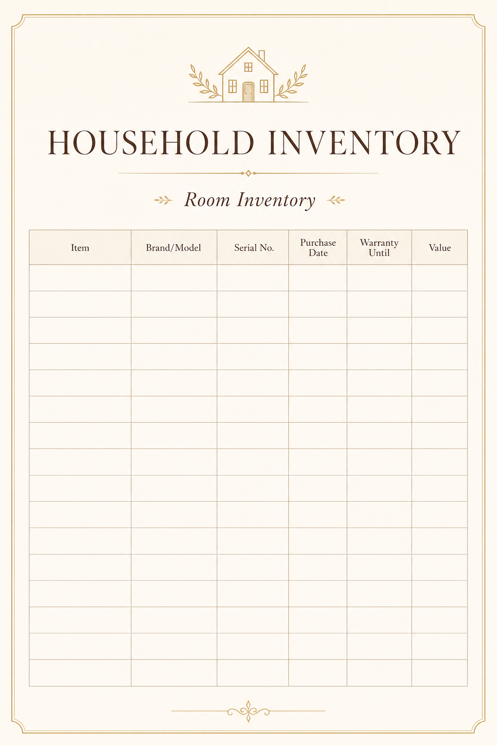 The Home Management Binder — Household inventory & warranties