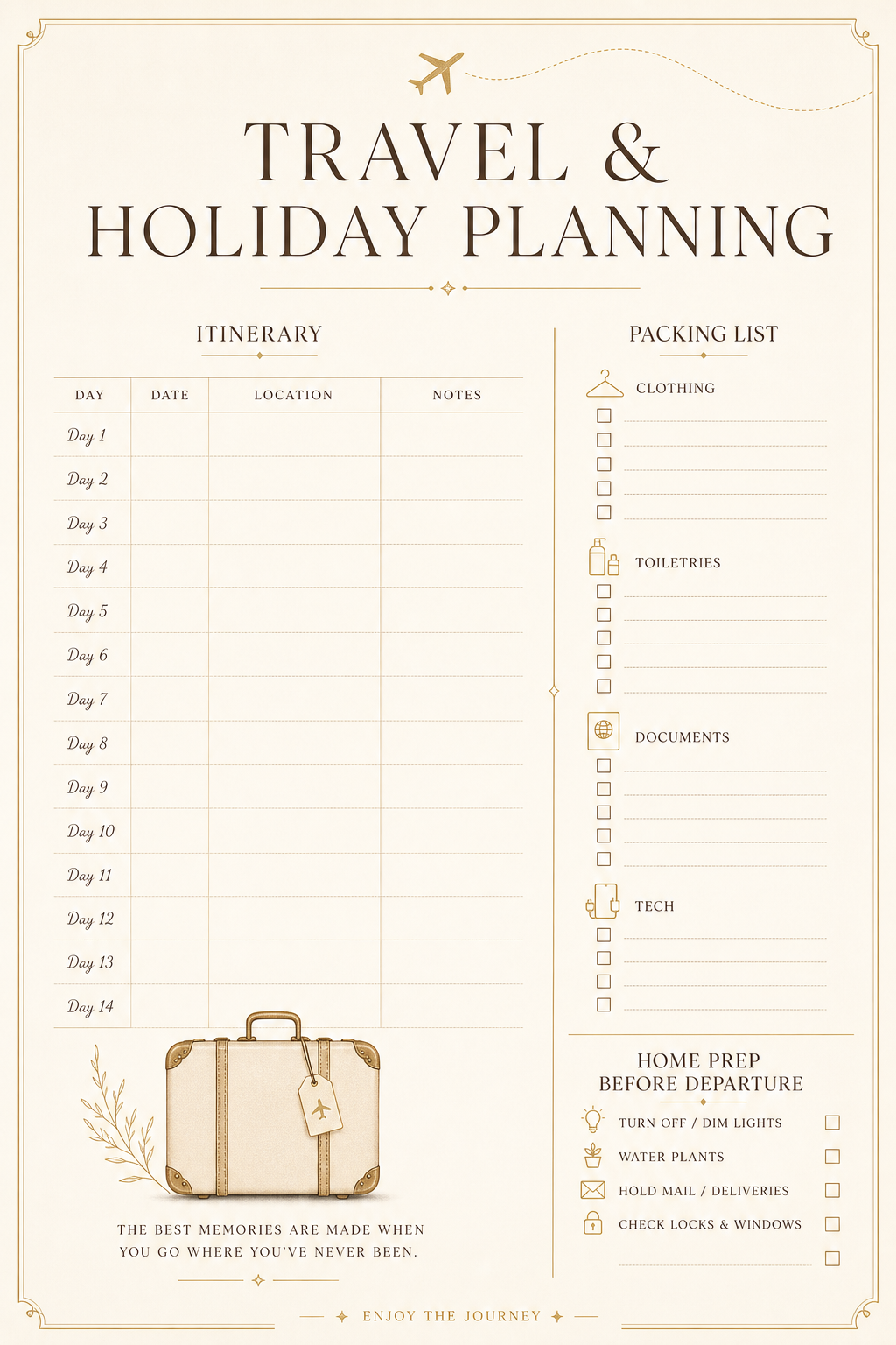 The Home Management Binder — Travel & holiday planning